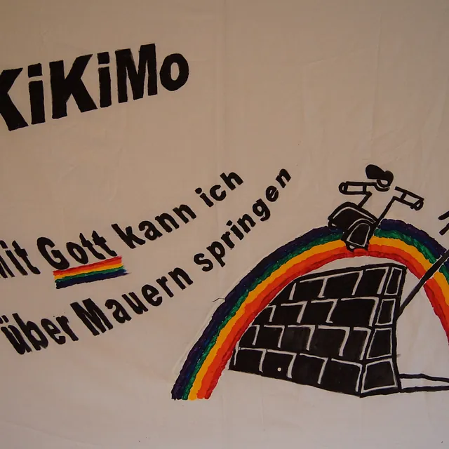 Leinwand mit Text "Mit Gott kann ich über Mauern springen"